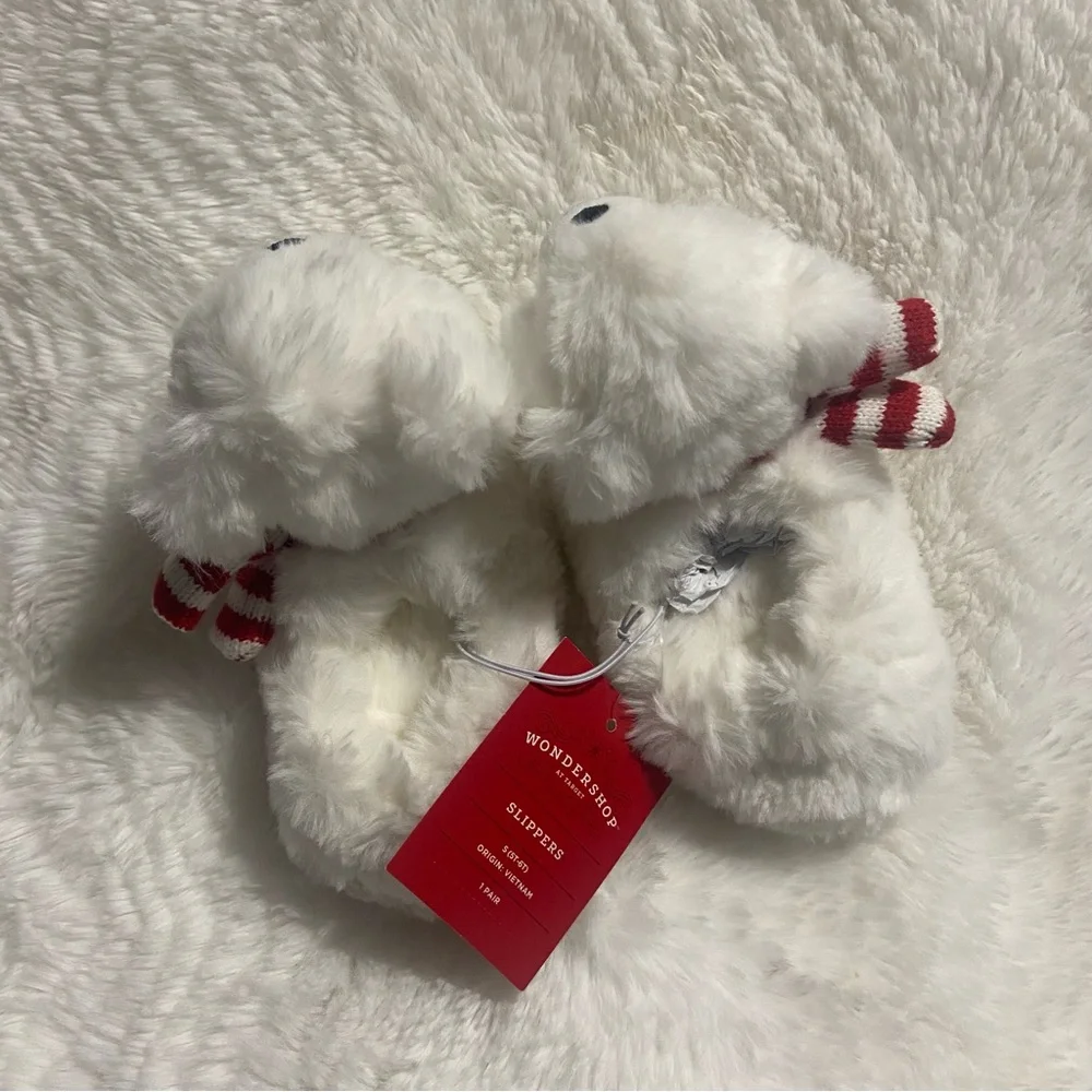 White Polar Bear Kids Slippers